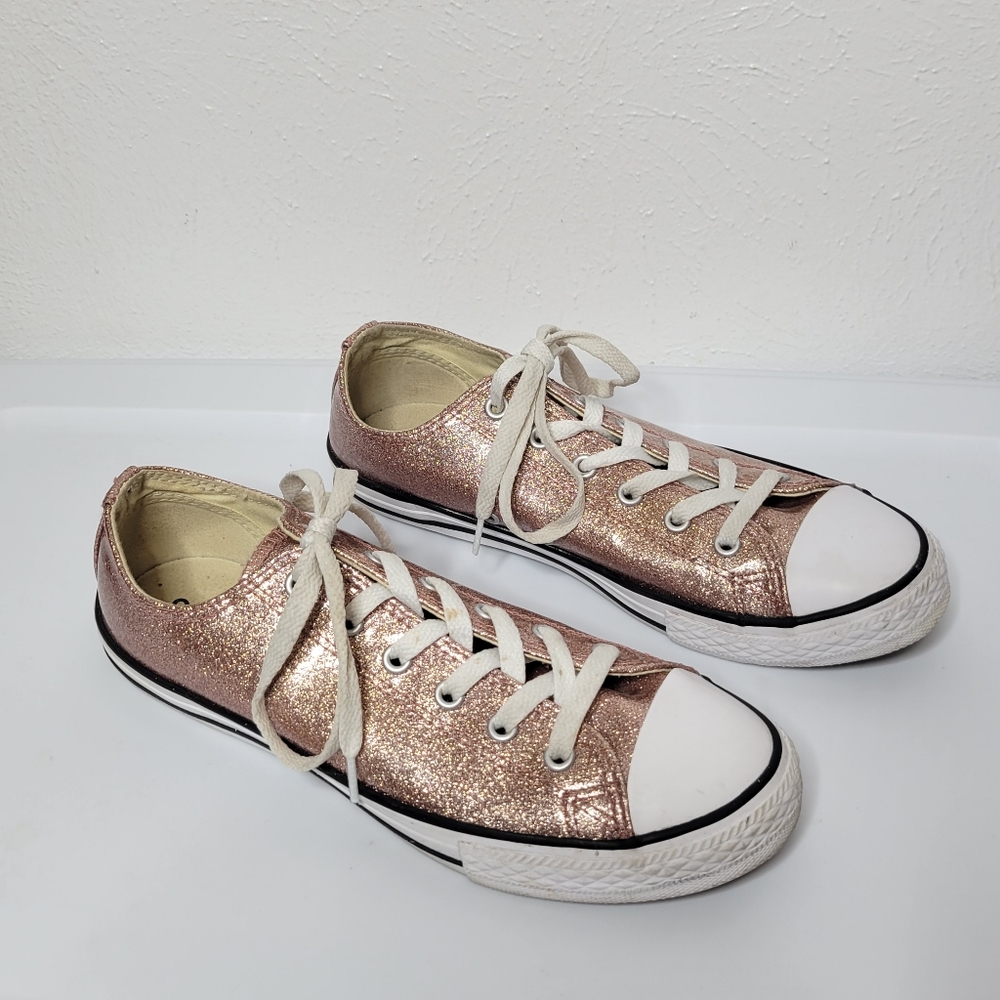 Converse Kids Sneakers in Glittery Pink and White